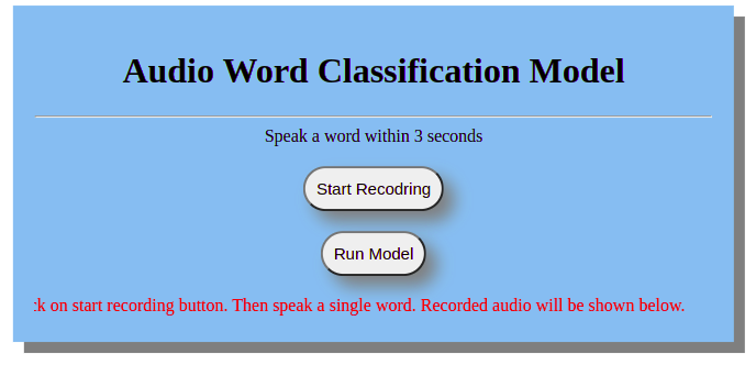 Audio Word Classification GUI